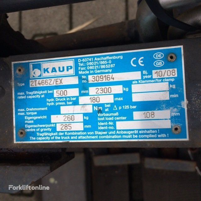 Kaup 2T466Z/EX posicionador de horquillas